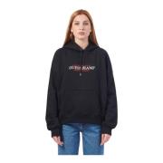 Zwarte Oversized Hoodie met Amerikaanse Traditie Logo Guess , Black , ...