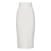 Witte hoge taille aansluitende rok Victoria Beckham , White , Dames