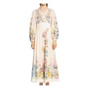 Bloemen Wrap Midi Jurk Zimmermann , Multicolor , Dames