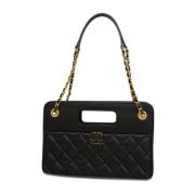 Pre-owned Leather chanel-bags Chanel Vintage , Black , Dames