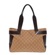 Pre-owned Canvas totes Gucci Vintage , Beige , Dames