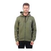 Groene hoodie met volledige rits Emporio Armani , Green , Heren