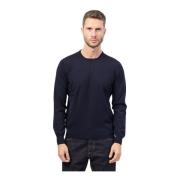 Blauwe Merino Sweater Fashion Fit Gran Sasso , Blue , Heren