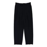 Stijlvolle One Pleat Straight Trousers Lemaire , Black , Heren