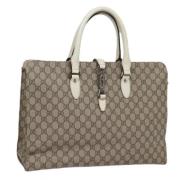 Pre-owned Leather handbags Gucci Vintage , Beige , Dames