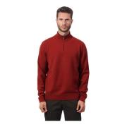 Rode Wol Zip Trui Hugo Boss , Red , Heren