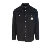 Zwarte Clink Shirt in Utah Canvas Carhartt Wip , Black , Heren