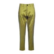 Changeant Stretch Slim Broek Goud Groen Bitte Kai Rand , Green , Dames