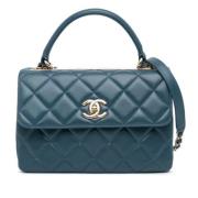 Pre-owned Leather handbags Chanel Vintage , Blue , Dames