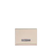 Zilverkleurige Koeienhuid Portemonnee Longchamp , Beige , Dames