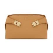 Mini Hug Beige Leren Crossbody Tas Salvatore Ferragamo , Beige , Dames