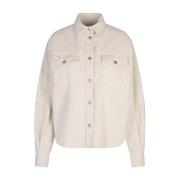 Witte Corduroy Overshirt met Klassieke Kraag Jacob Cohën , White , Dam...