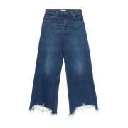 Blauwe Denim Wide Leg Cropped Jeans Chloé , Blue , Dames