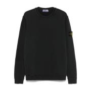 Zwarte Crew Neck Sweater Jersey Textuur Stone Island , Black , Heren