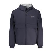 Blauwe fleece jack met trekkoord Napapijri , Blue , Heren