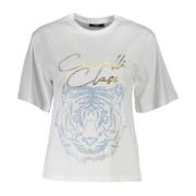 Elegant wit bedrukt T-shirt met tijdloze stijl Cavalli Class , White ,...