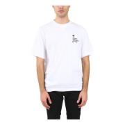 Katoenen T-shirt met Borduurwerk N21 , White , Heren