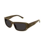 Bruin Montuur Grijs Lens Zonnebril Balenciaga , Brown , Unisex