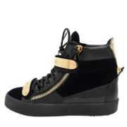 Pre-owned Leather sneakers Giuseppe Zanotti Pre-owned , Black , Dames