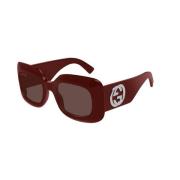 Burgundy Brown Zonnebril Gg1695S 004 Gucci , Red , Dames