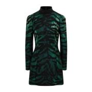 Metallic Jurk met Lange Mouwen, Zwart/Groen Dolce & Gabbana , Green , ...