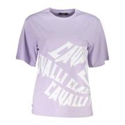 Lila Grafische Korte Mouw T-shirt Cavalli Class , Purple , Dames