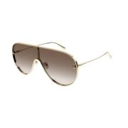 Goudbruine zonnebril Alexander McQueen , Yellow , Unisex