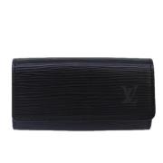 Pre-owned Leather wallets Louis Vuitton Vintage , Black , Dames