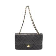 Pre-owned Leather chanel-bags Chanel Vintage , Black , Dames