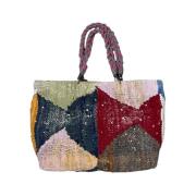 Handgeweven Multicolor Katoenen Tote Tas Claramonte , Multicolor , Dam...