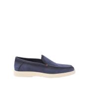 Leren Loafers Santoni , Blue , Heren