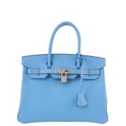 Pre-owned Canvas handbags Hermès Vintage , Blue , Dames