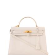 Pre-owned Canvas handbags Hermès Vintage , White , Dames