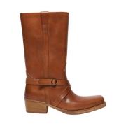 Leren cowboy laarzen in country-stijl Max Mara Weekend , Brown , Dames