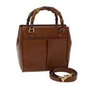 Pre-owned Leather gucci-bags Gucci Vintage , Brown , Dames