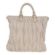 Pre-owned Leather totes Miu Miu Pre-owned , Beige , Dames