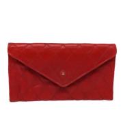 Pre-owned Leather wallets Chanel Vintage , Red , Dames