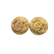 Pre-owned Metal earrings Chanel Vintage , Yellow , Dames