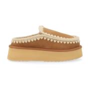 Eskimo Platform Klomp in Cognac Mou , Brown , Dames