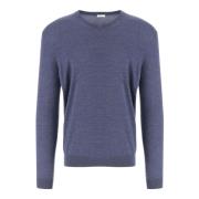 Blauwe Wol V-Hals Sweater Malo , Blue , Heren