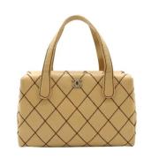 Pre-owned Leather chanel-bags Chanel Vintage , Beige , Dames