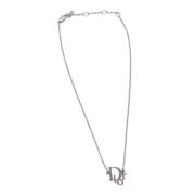 Pre-owned Metal necklaces Dior Vintage , Gray , Dames