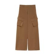 Cargo-stijl Wijde Pijpen Broek Max Mara Weekend , Brown , Dames