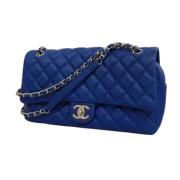 Pre-owned Leather chanel-bags Chanel Vintage , Blue , Dames