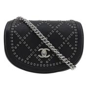 Pre-owned Leather chanel-bags Chanel Vintage , Black , Dames