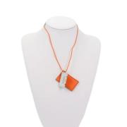 Pre-owned Fabric necklaces Hermès Vintage , Orange , Dames