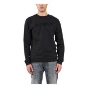 Katoenen sweatshirt met flocklogo Dondup , Black , Heren