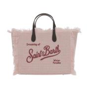 Fringed Houndstooth Schoudertas MC2 Saint Barth , Pink , Dames