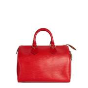 Pre-owned Leather handbags Louis Vuitton Vintage , Red , Dames