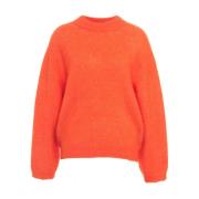 Levendige Oranje Mohair Blend Trui Second Dames , Orange , Dames